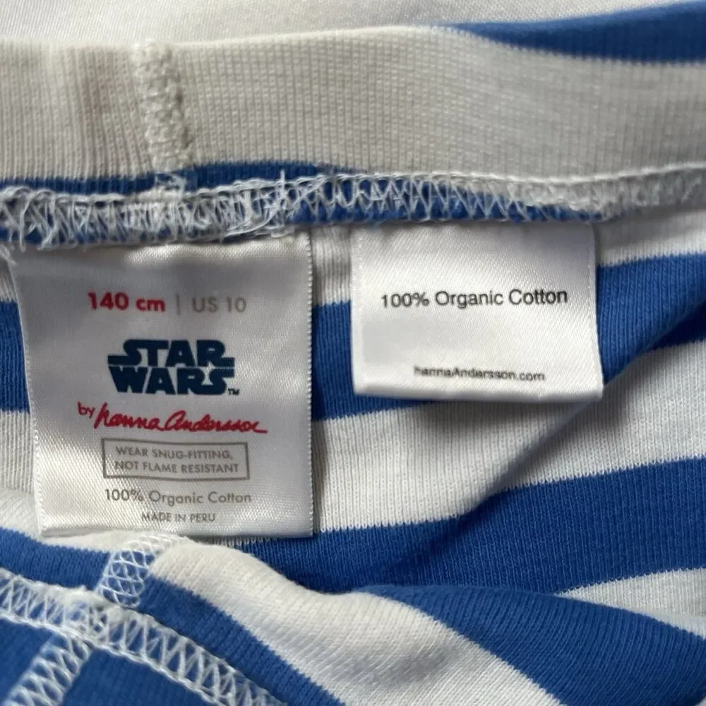 Hanna Andersson Star Wars R2-D2 Pajamas Top Bottom 10/140 Stripe Blue Organic